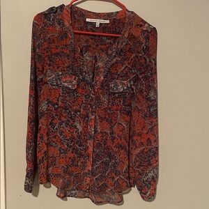Collective Concepts Vibrant Red and Blue Blouse
